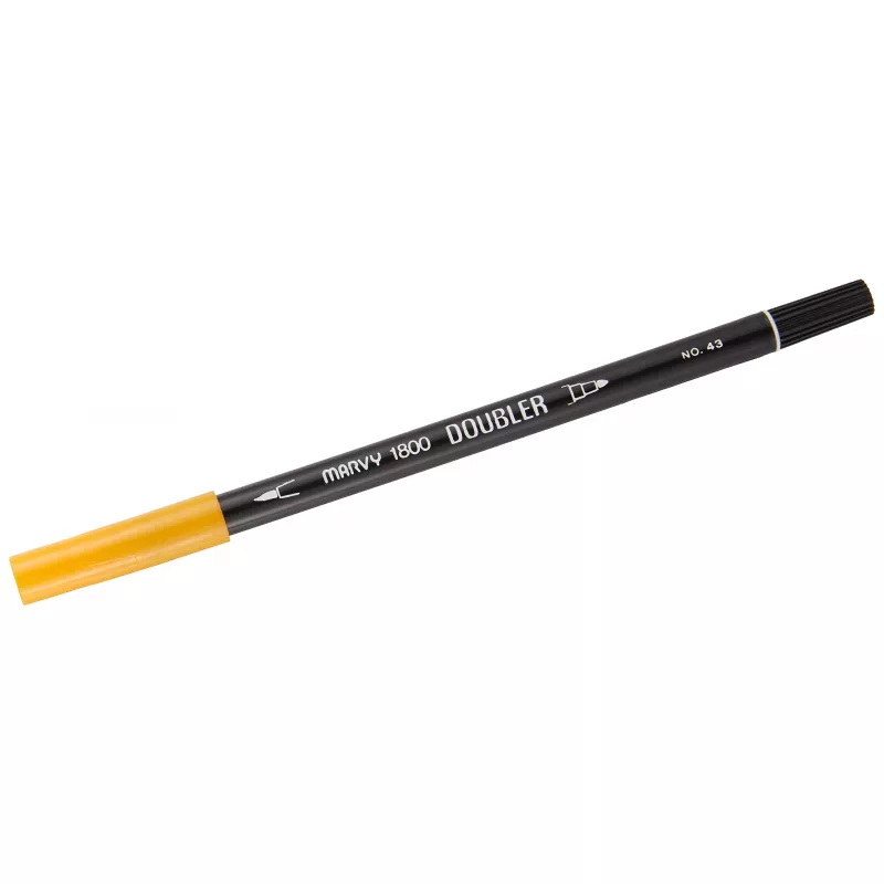 Marvy 1800 Doubler Çift Uçlu Brush Pen Fırça Kalem No:43 Brilliant Yellow